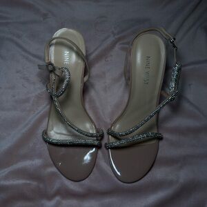 Nine West Women's Taupe and Silver Sandals